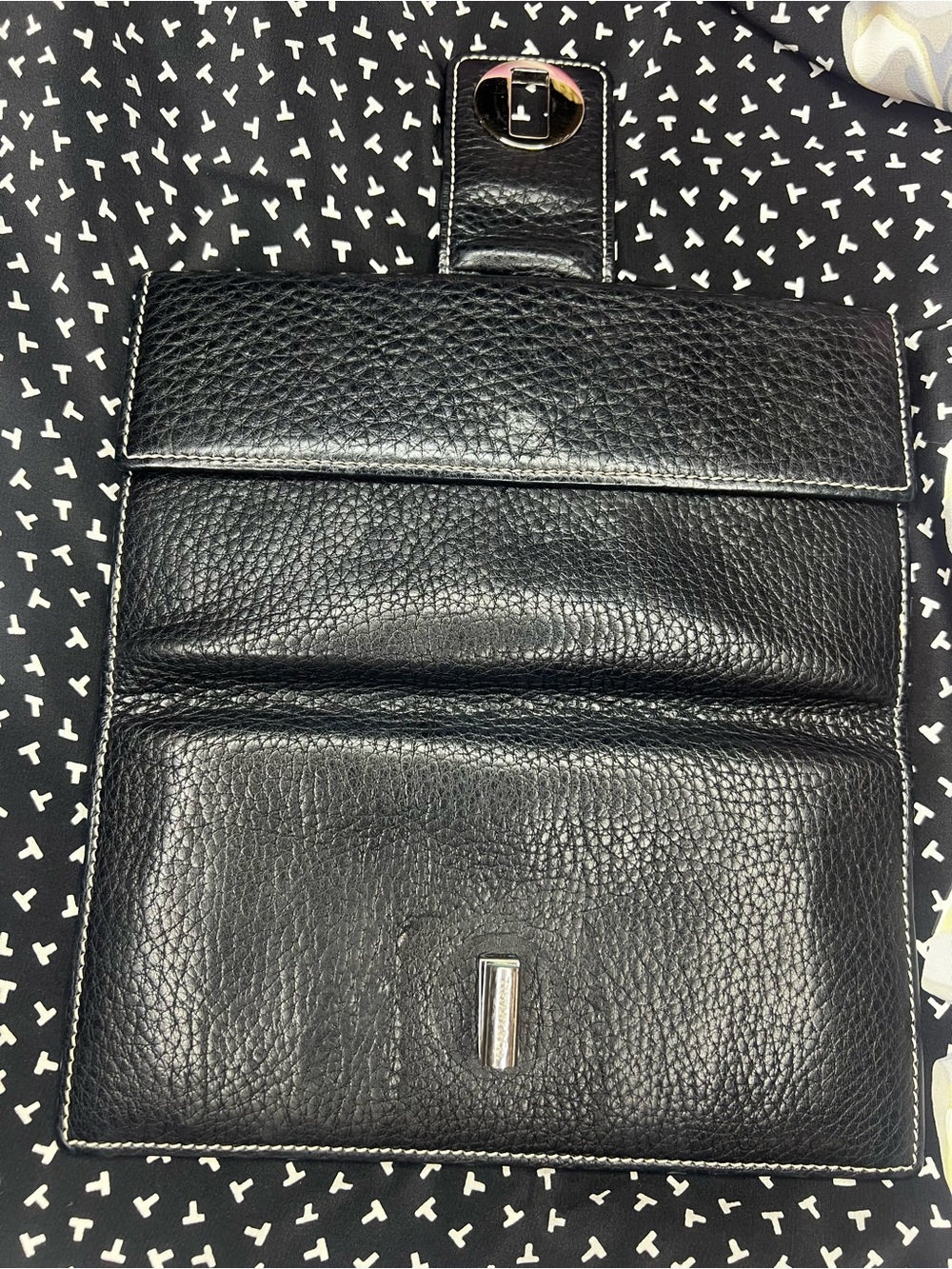 Tiffany & Co. Black Pebbled Leather Continental Wallet Tiffany Blue Interior - Picture 5 of 16
